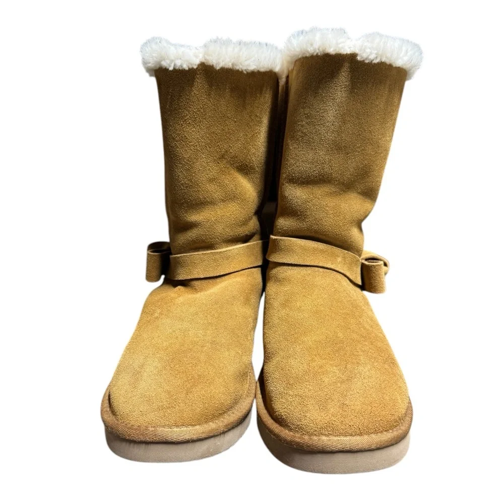Koolaburra‎ By Ugg Women's Arlena Short Boots Suede 1128258W Tan 10 Wide Winter